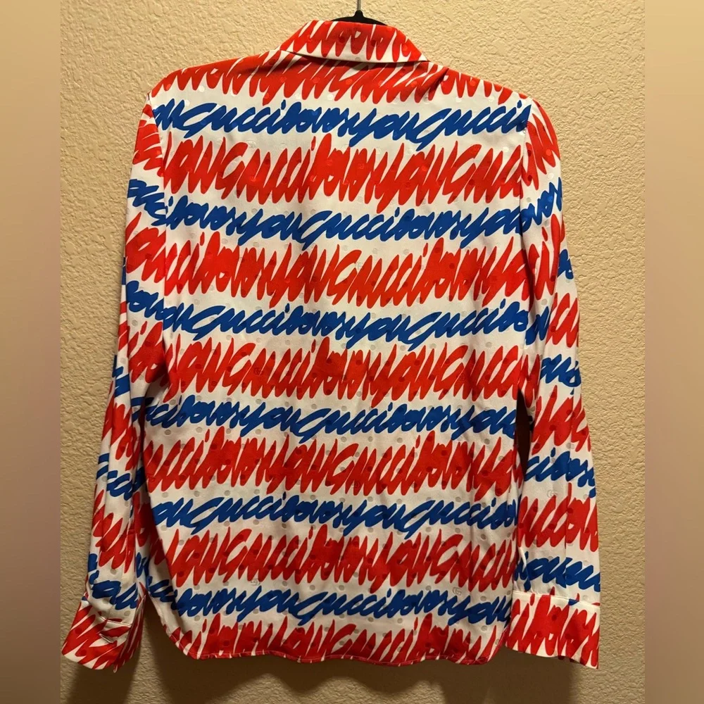 New Authentic Gucci GG Logo Silk Button Shirt and Bikini Top Size 40 / US M - Picture 8 of 13